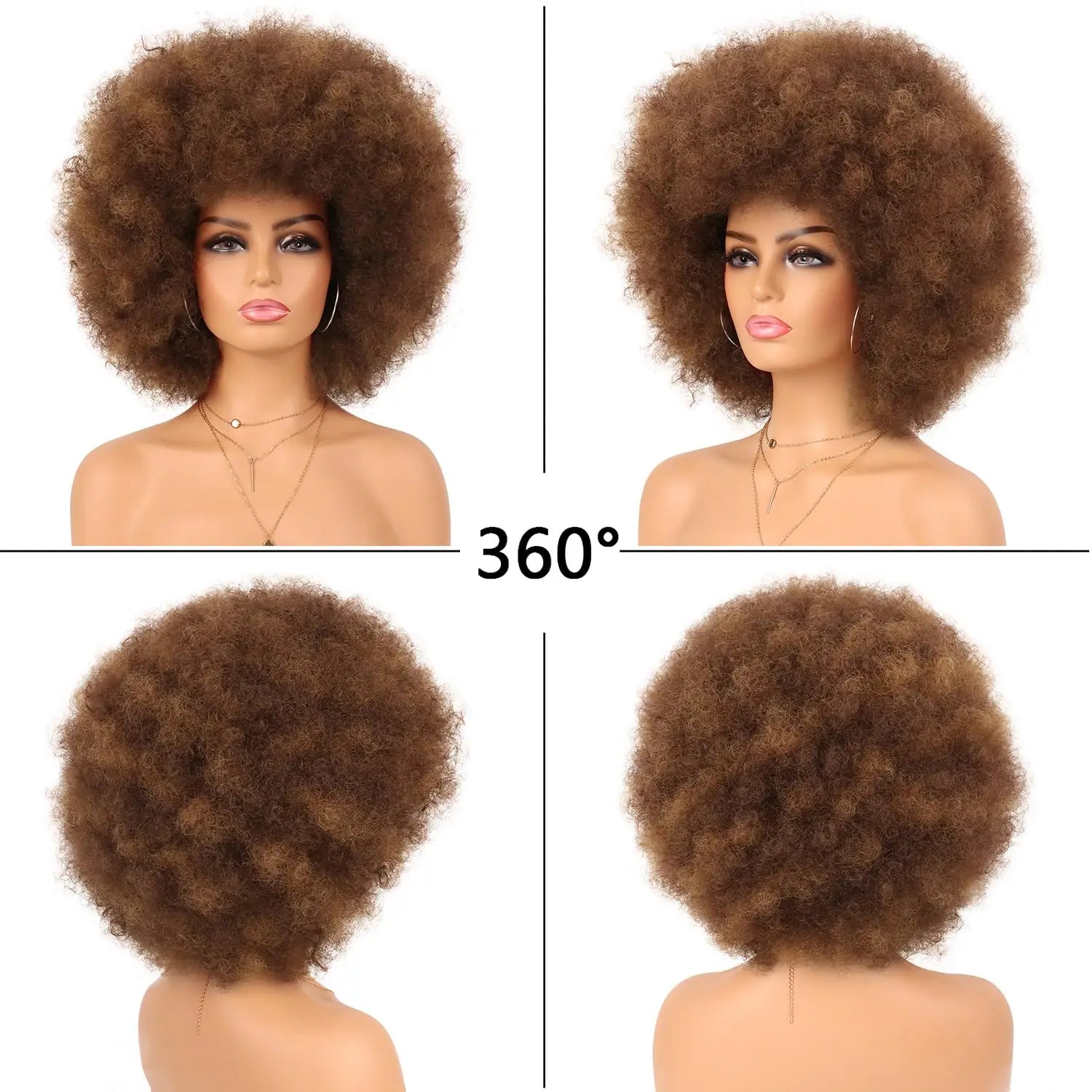 Pale Pink Afro Wigs Premium Synthetic Afro Wig Short Curly