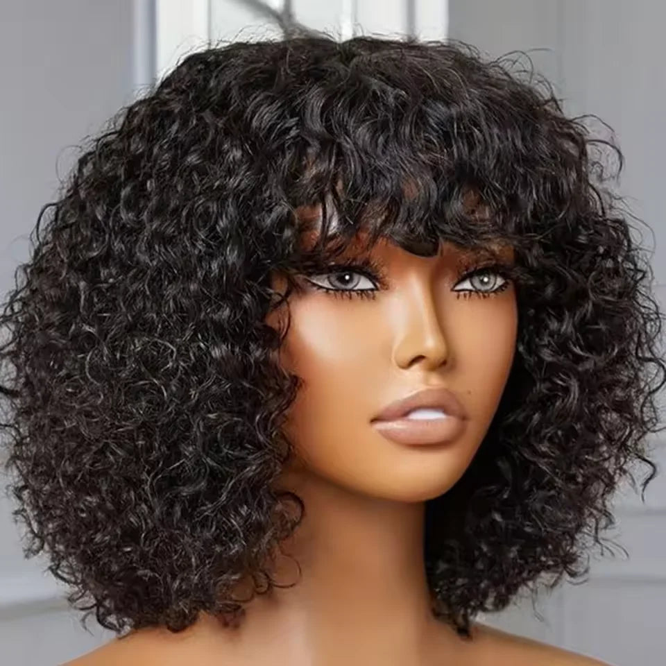 Jerry Curly Short Pixie Bob Cut Human Hair Wigs