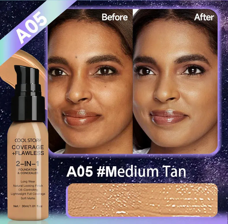 10 Shade Full Coverage Concealer Liquid Foundation makeup high coverage Base makeup  Foundation cream Natural Matte