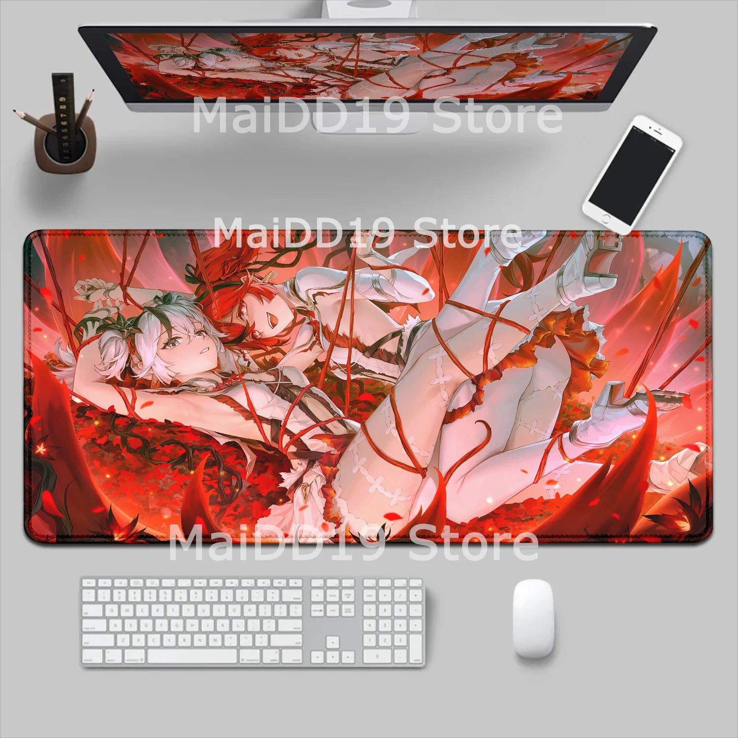 Mouse Pad Laptop Gaming Accessories Keyboard Pad Wuthering Waves Aemeath Chisa Mousepad PC Anime Girl Jinhsi Cute Desk Mouse Mat