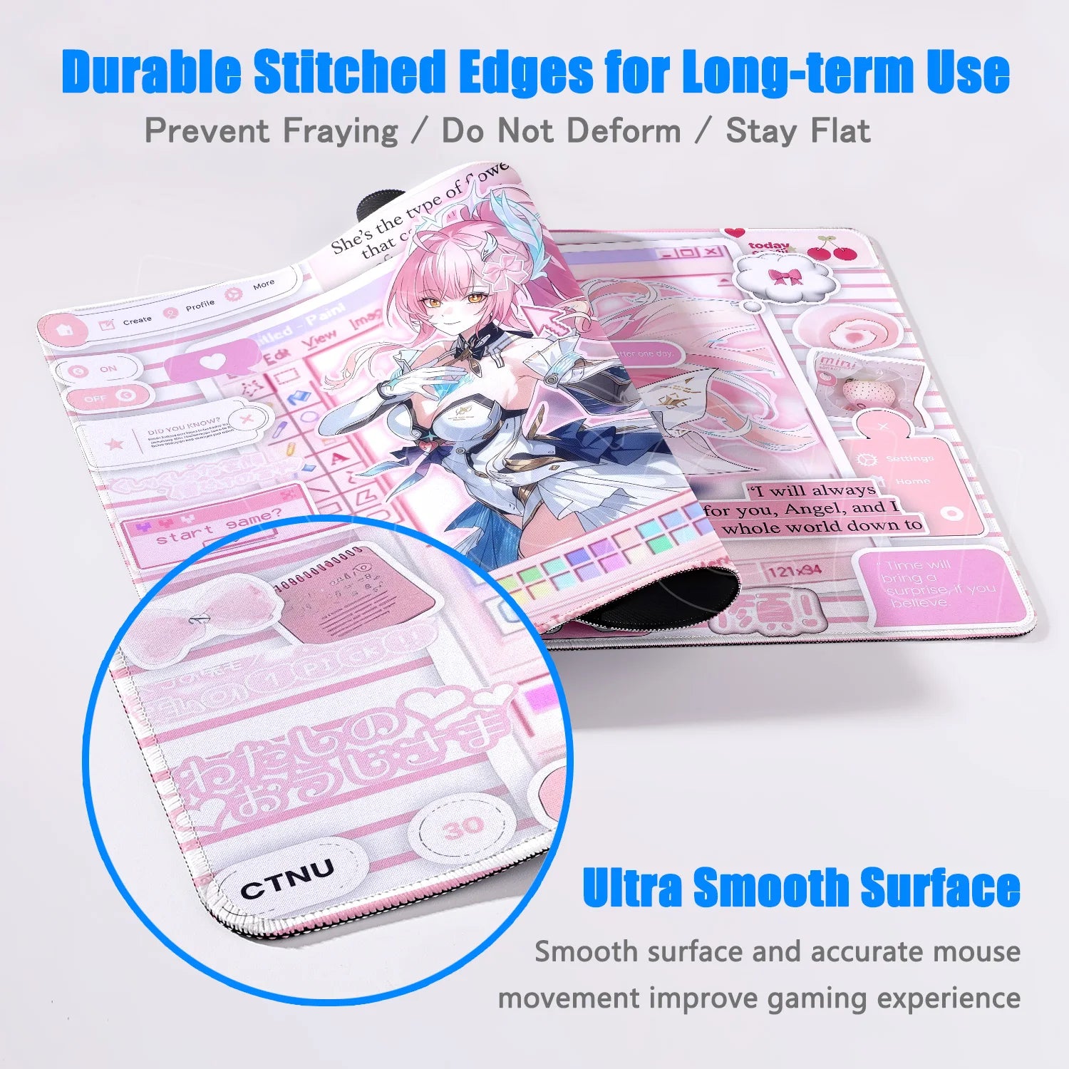 Mouse Pad Laptop Gaming Accessories Keyboard Pad Wuthering Waves Aemeath Chisa Mousepad PC Anime Girl Jinhsi Cute Desk Mouse Mat