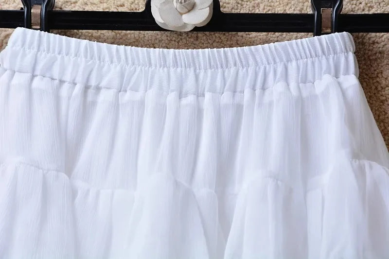 Short skirt white lace cake skirt