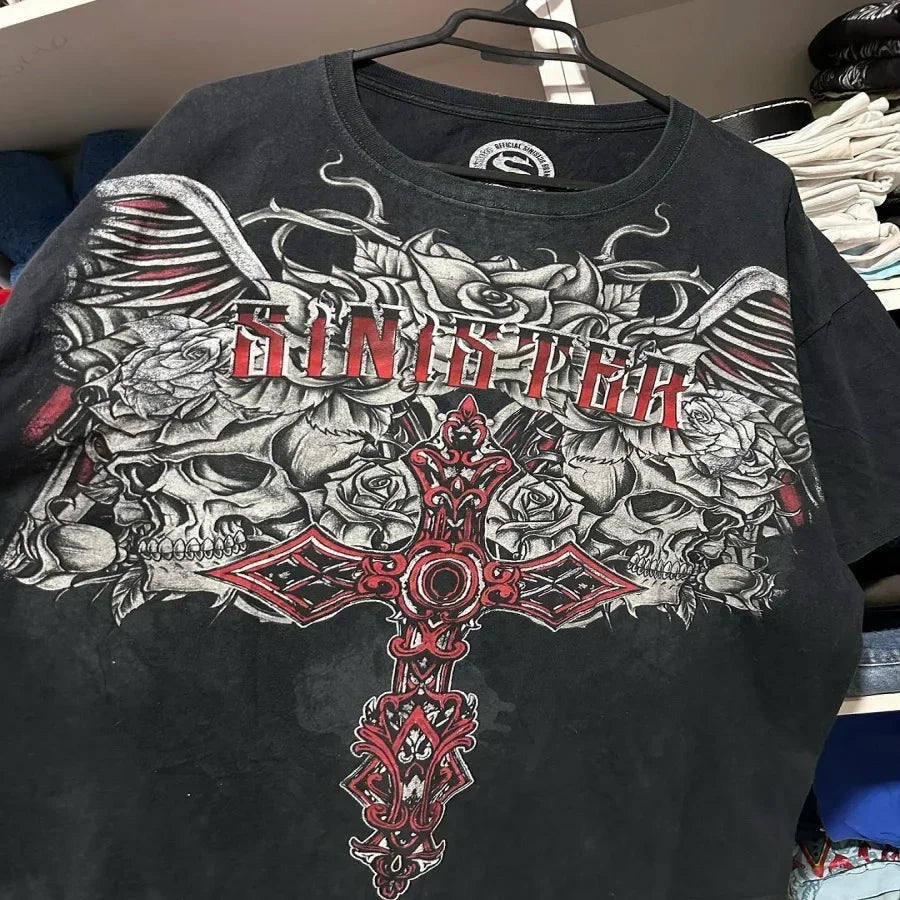 Y2K Affliction Gothic Long sleeved T shirt
