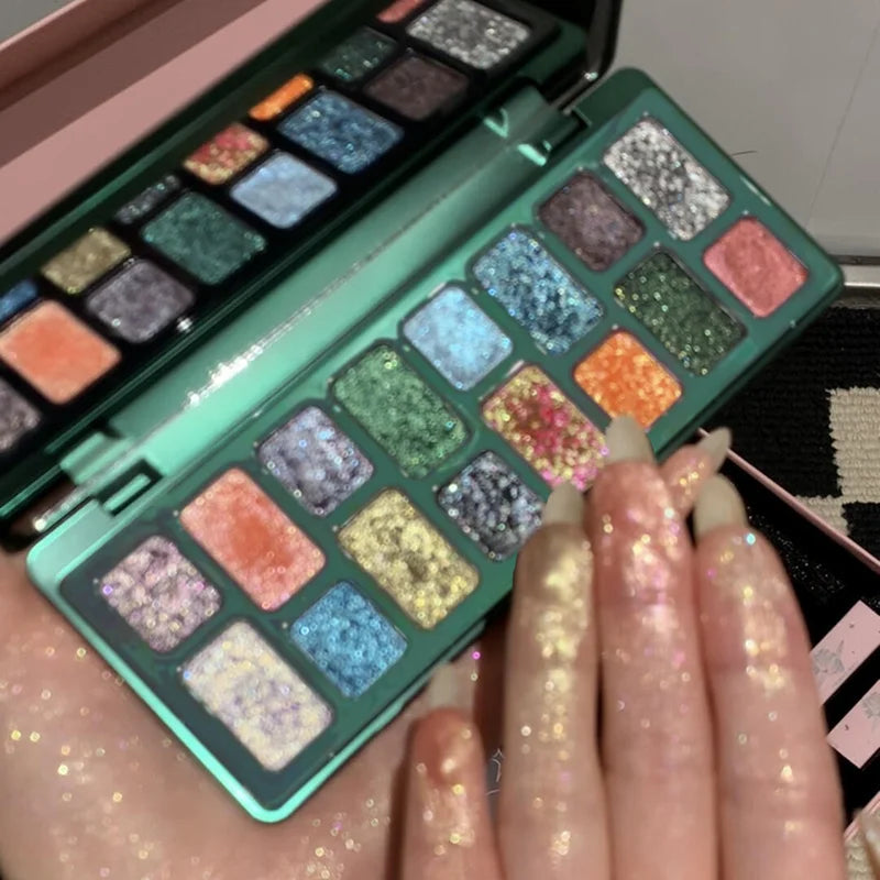 16 Color Eyeshadow Palette Series- Matte Shimmer Nude & Glitter Tones, Professional Long Lasting Eye Makeup for Party Daily Use