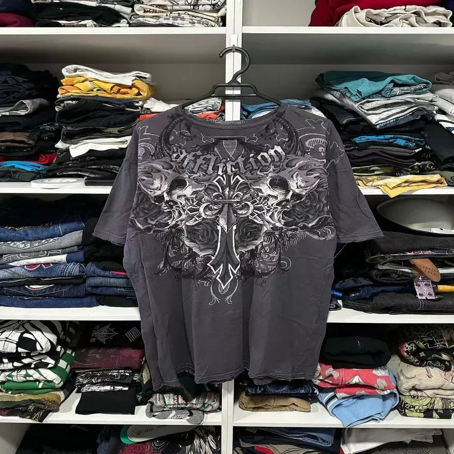 Y2K Affliction Gothic Long sleeved T shirt