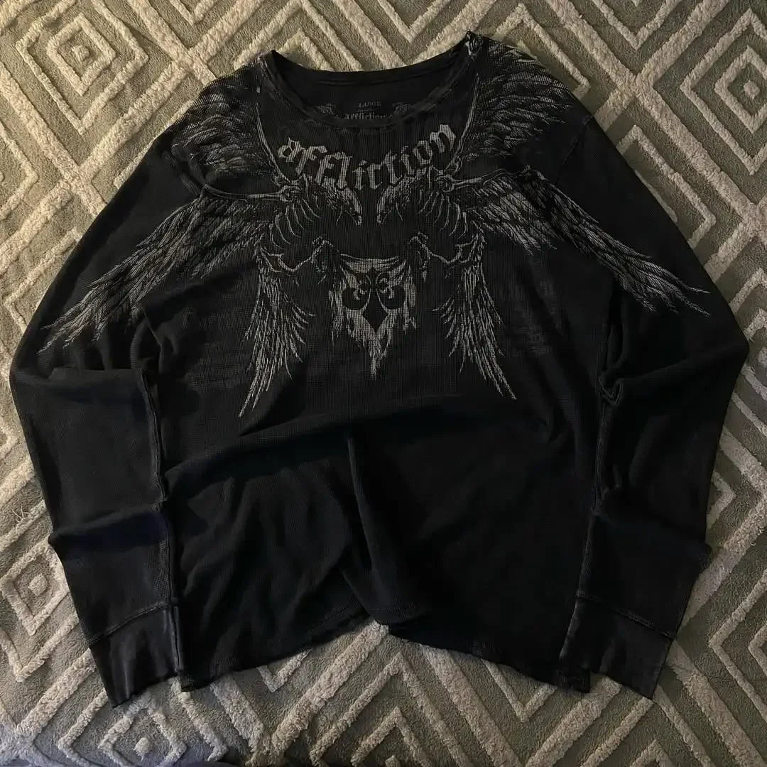 Y2K Affliction Gothic Long sleeved T shirt
