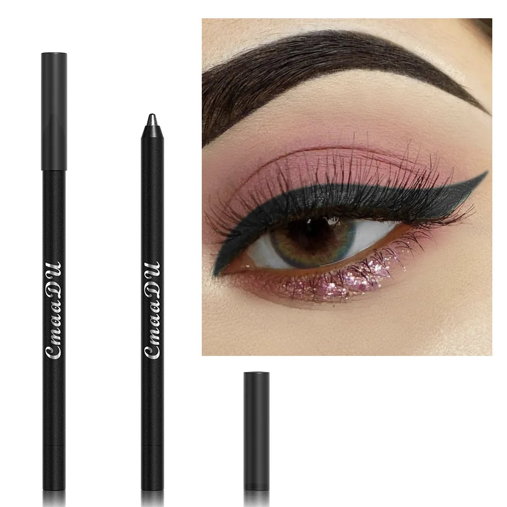 12 Colors Set Eyeshadow Eyeliner 2 In 1 Used Pen Matte Glitter Eye Shadow Stick Shine Waterproof Long Lasting Makeup Eyes
