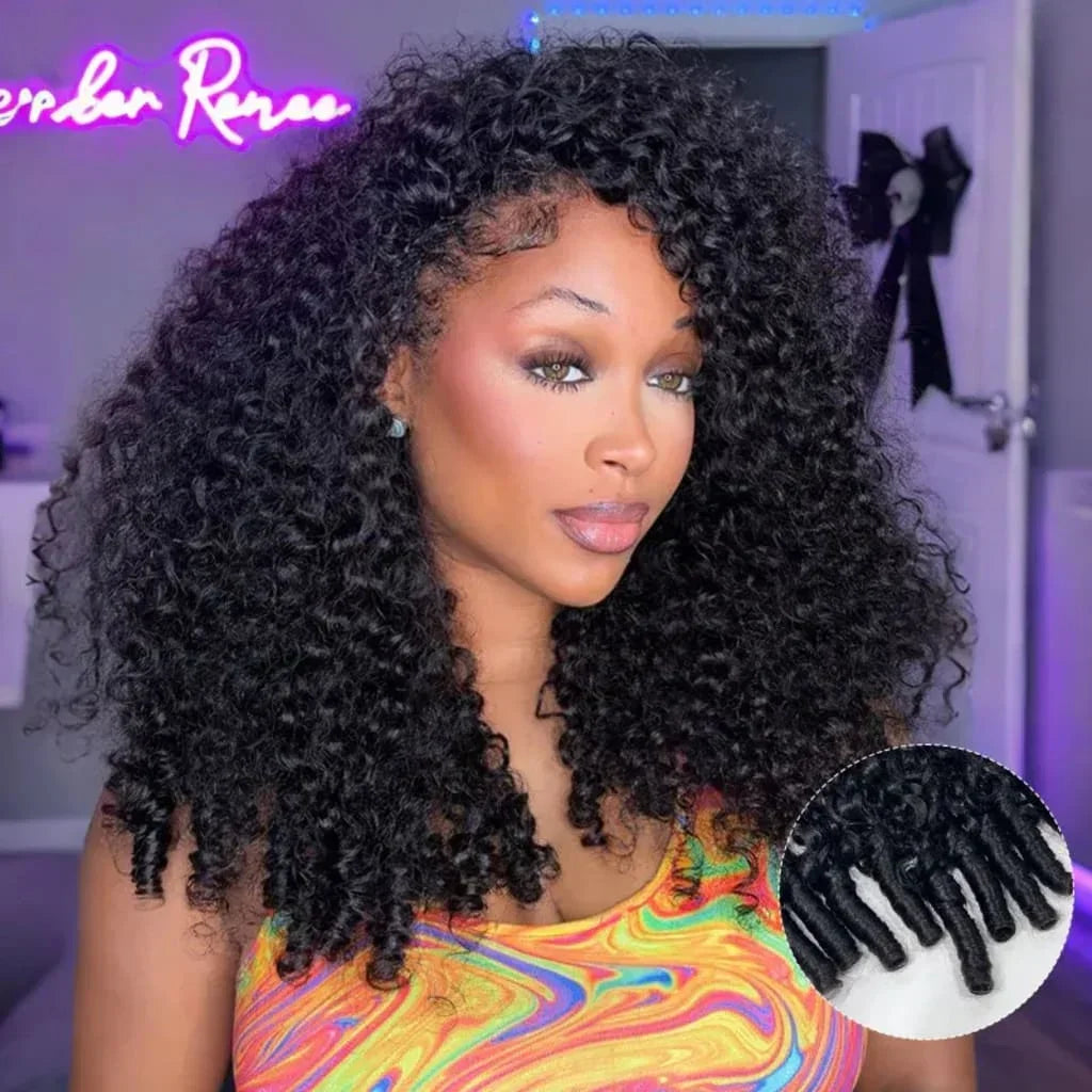 Burmese Curly Glueless Wigs Human Hair 250% Permium