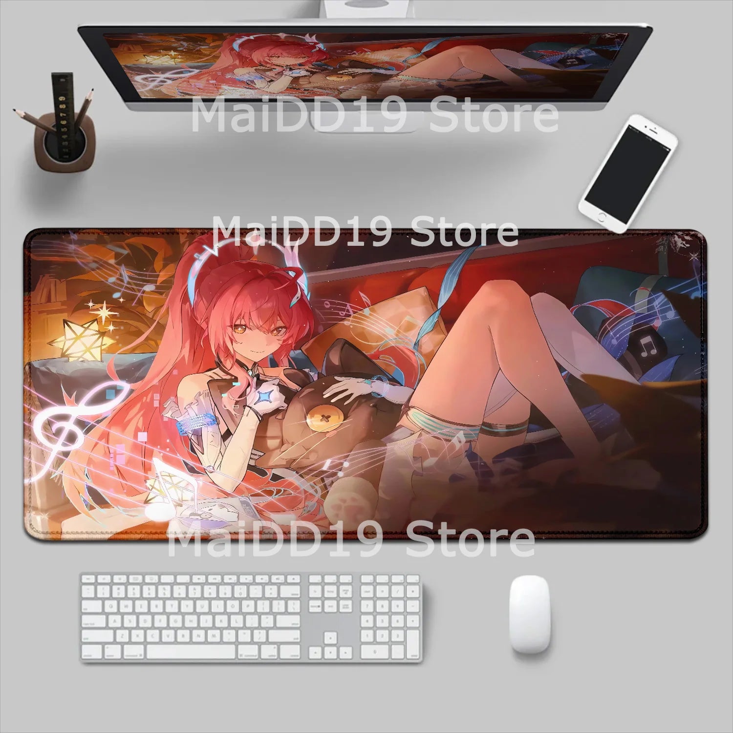 Mouse Pad Laptop Gaming Accessories Keyboard Pad Wuthering Waves Aemeath Chisa Mousepad PC Anime Girl Jinhsi Cute Desk Mouse Mat