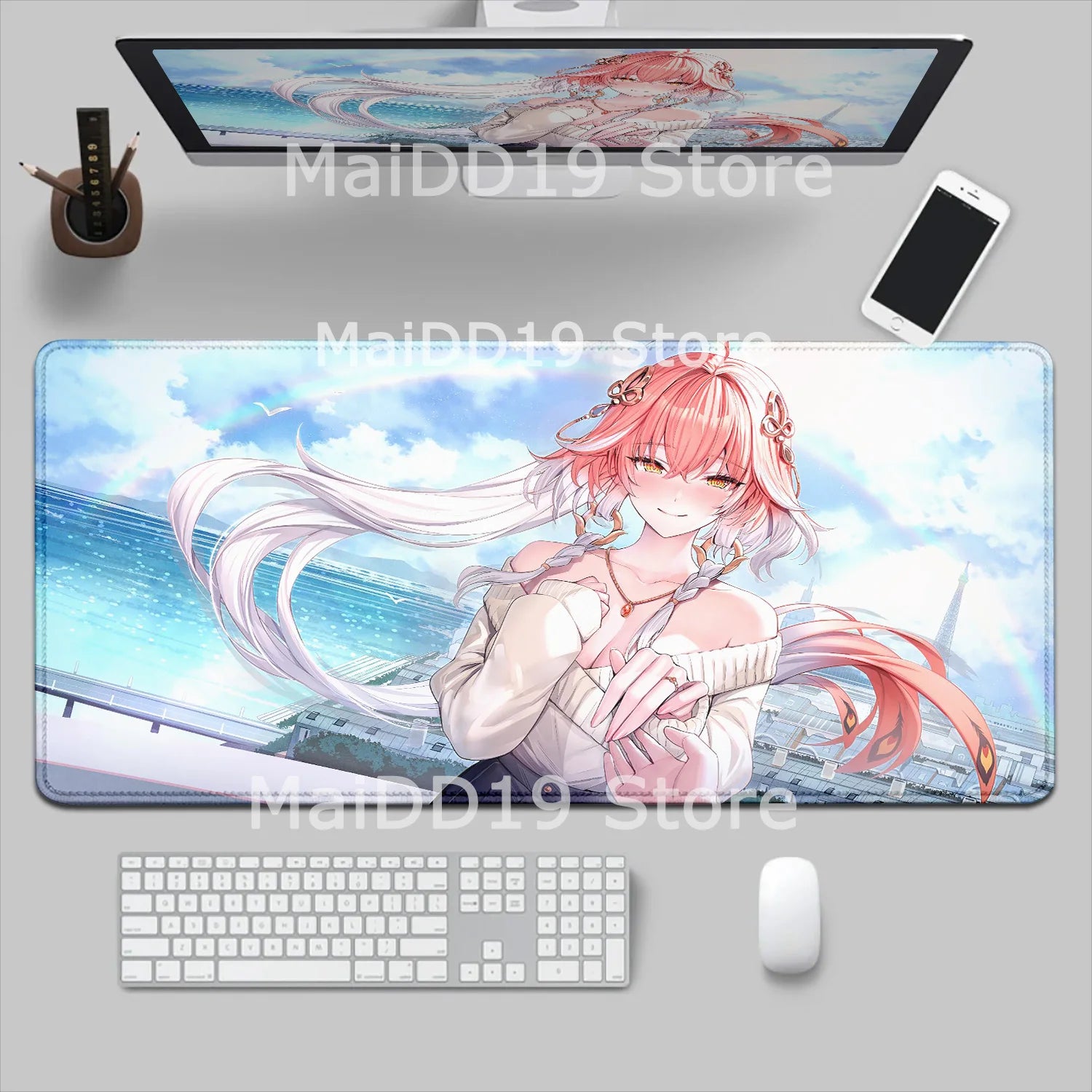 Mouse Pad Laptop Gaming Accessories Keyboard Pad Wuthering Waves Aemeath Chisa Mousepad PC Anime Girl Jinhsi Cute Desk Mouse Mat