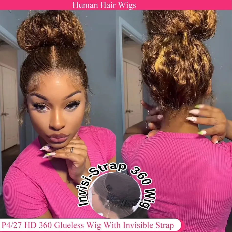 Highlight 360 Full Lace Wig Human Hair Pre Plucked Hd Deep Wave