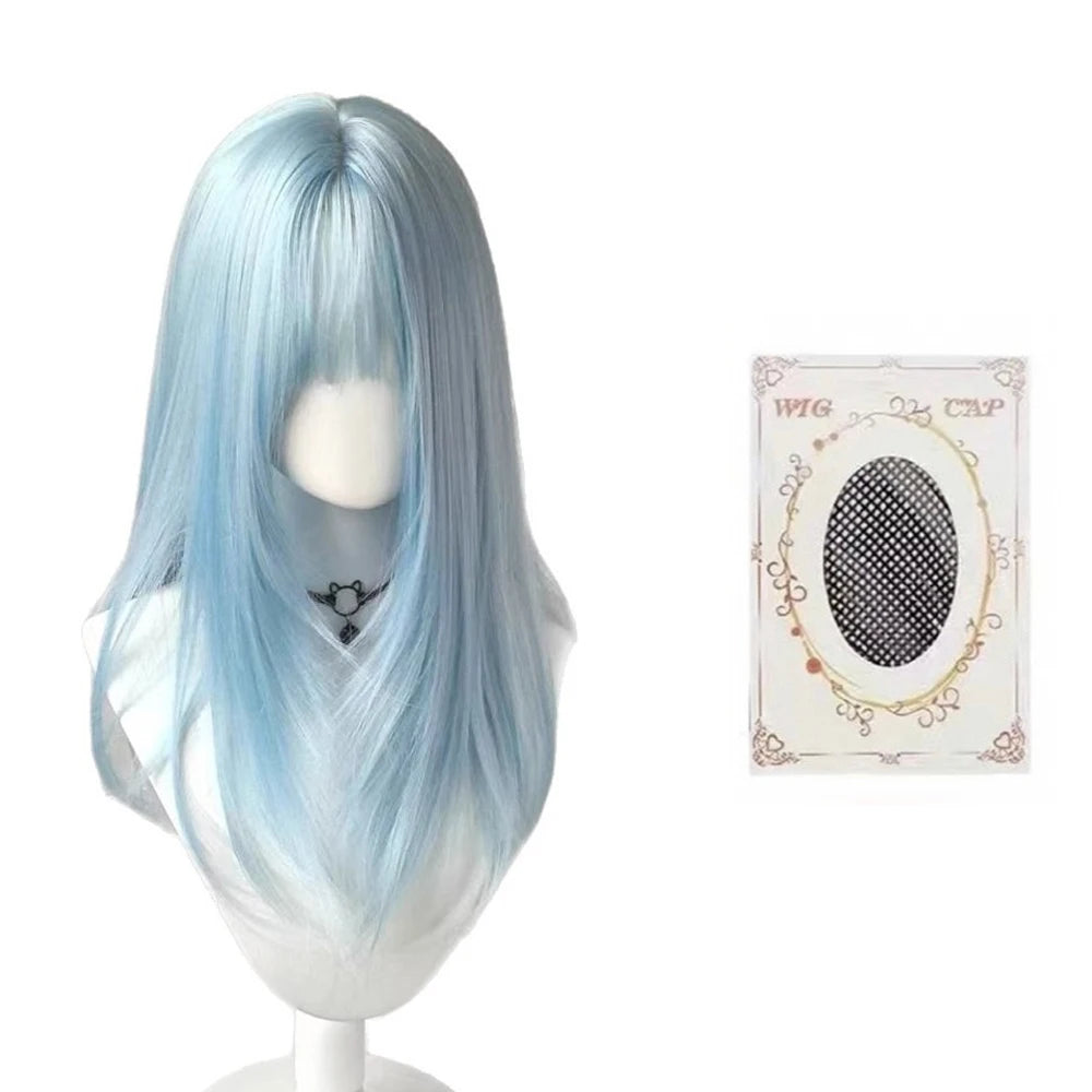 Cosplay Wig with Bangs Middle Long Straight Wig Lolita
