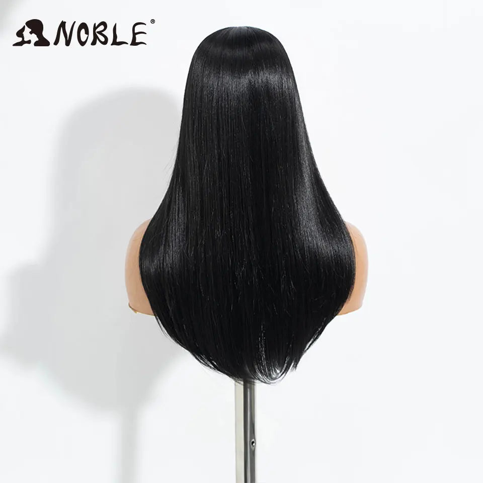 Noble Synthetic Lace Front Wig Straight Baby Hair Black Bob Wigs