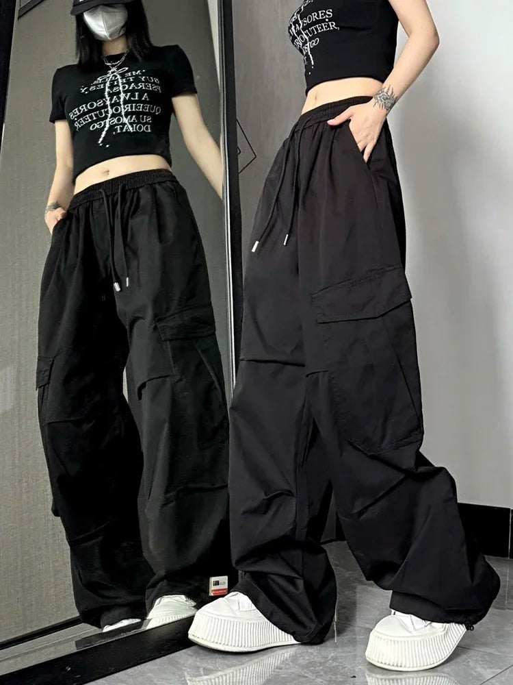 Y2k  Cargo Pants American Hop High Waist Wide Leg