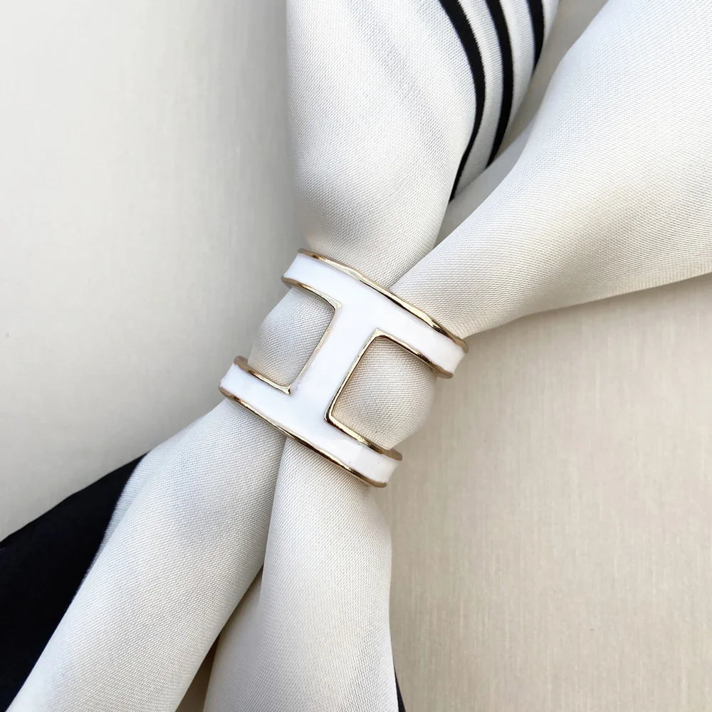 Fashion Crystal Metal Scarves Buckle Ring Women Pearl Flower Buckle For Silk Shawl Female Wedding Jewelry Party Gift