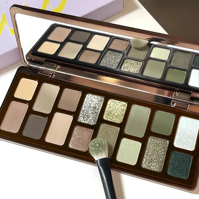 16 Color Eyeshadow Palette Series- Matte Shimmer Nude & Glitter Tones, Professional Long Lasting Eye Makeup for Party Daily Use