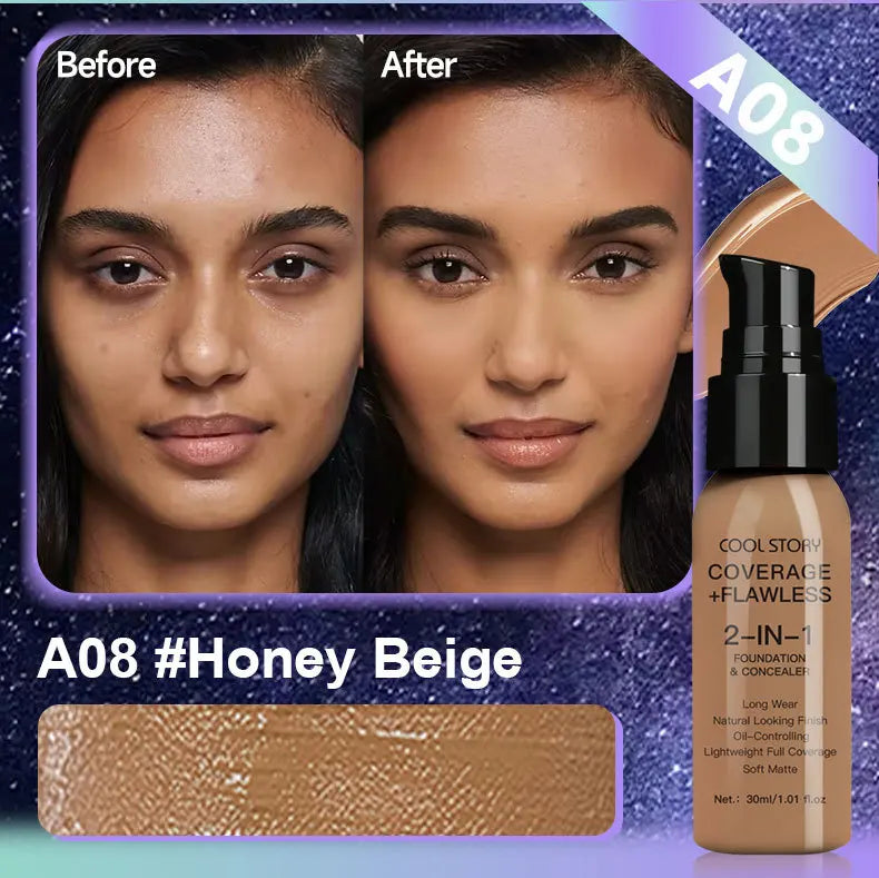 10 Shade Full Coverage Concealer Liquid Foundation makeup high coverage Base makeup  Foundation cream Natural Matte
