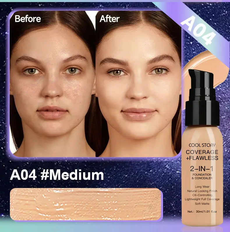 10 Shade Full Coverage Concealer Liquid Foundation makeup high coverage Base makeup  Foundation cream Natural Matte