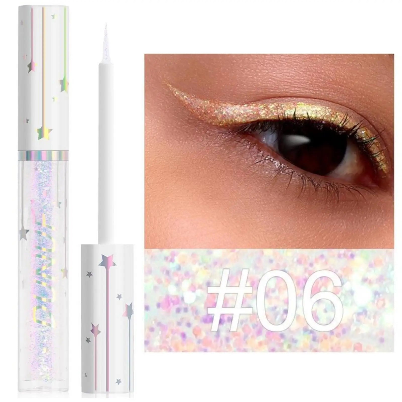 1PC Glittering Liquid Eyeliner and Eyeshadow, Smooth, Shimmering, Brightening, Waterproof,Suitable for Festivals/carnivals/party