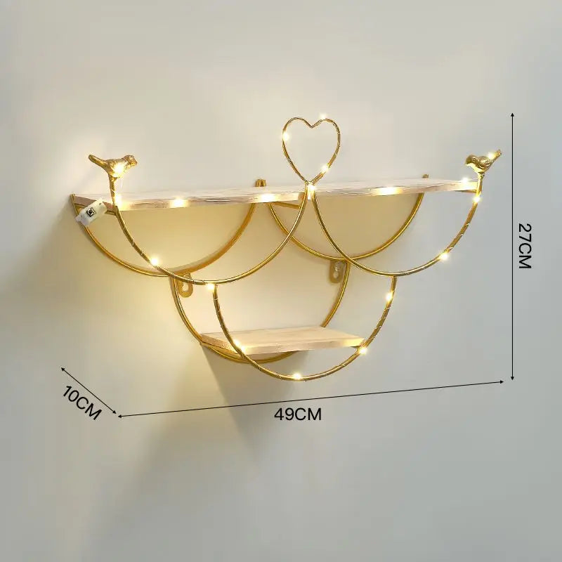 Luminous Wall Shelf Organizers Storage Living Room Bedroom Shelves Wall Decoration Hanging Display Stand Racks Home Decor