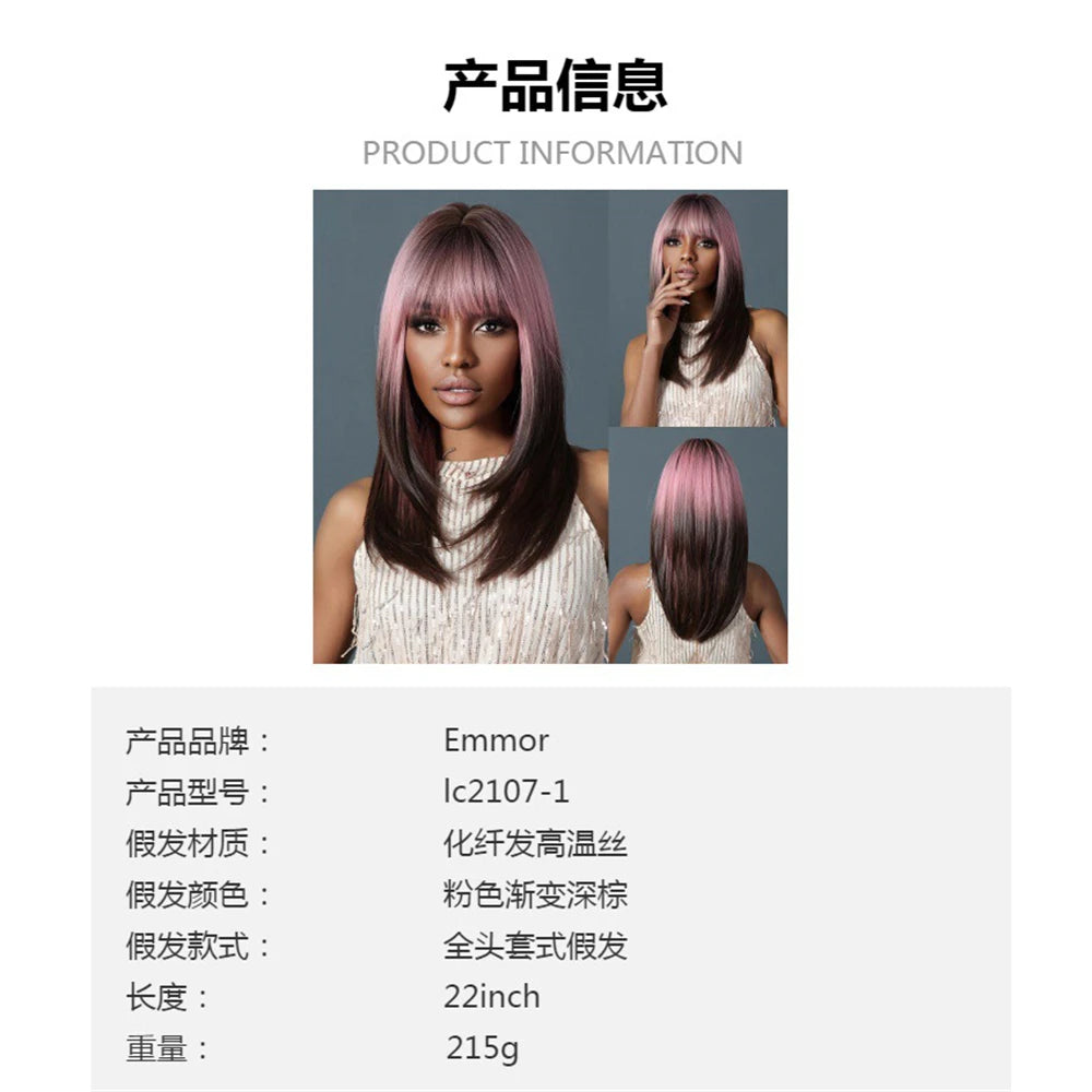 European and American wig, high level wig with bangs