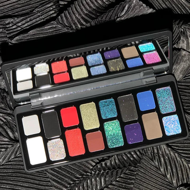 16 Color Eyeshadow Palette Series- Matte Shimmer Nude & Glitter Tones, Professional Long Lasting Eye Makeup for Party Daily Use