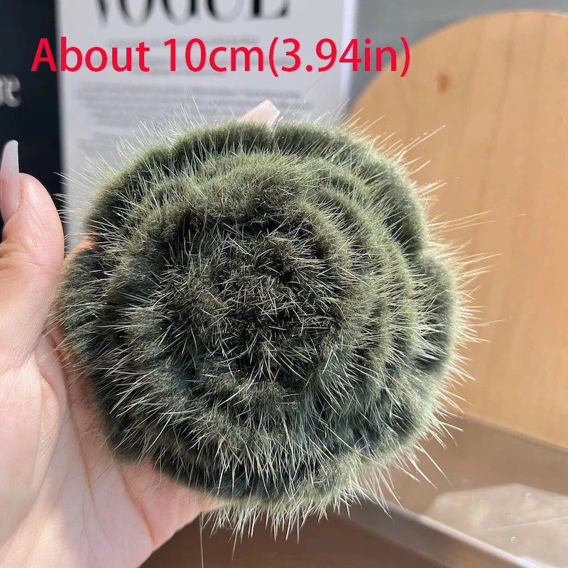 Women's Scarf Decorative Real Mink Fur Brooch Clothes Accessories High-end Flower Brooch Sweater Pin