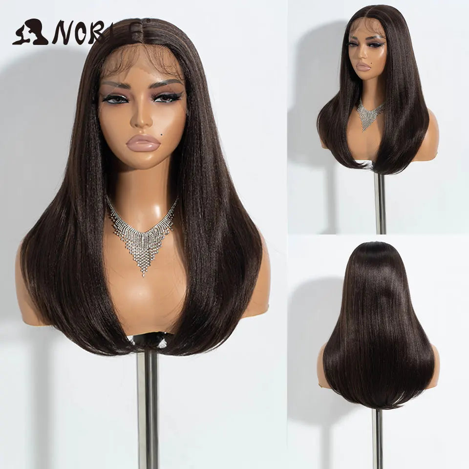 Noble Synthetic Lace Front Wig Straight Baby Hair Black Bob Wigs