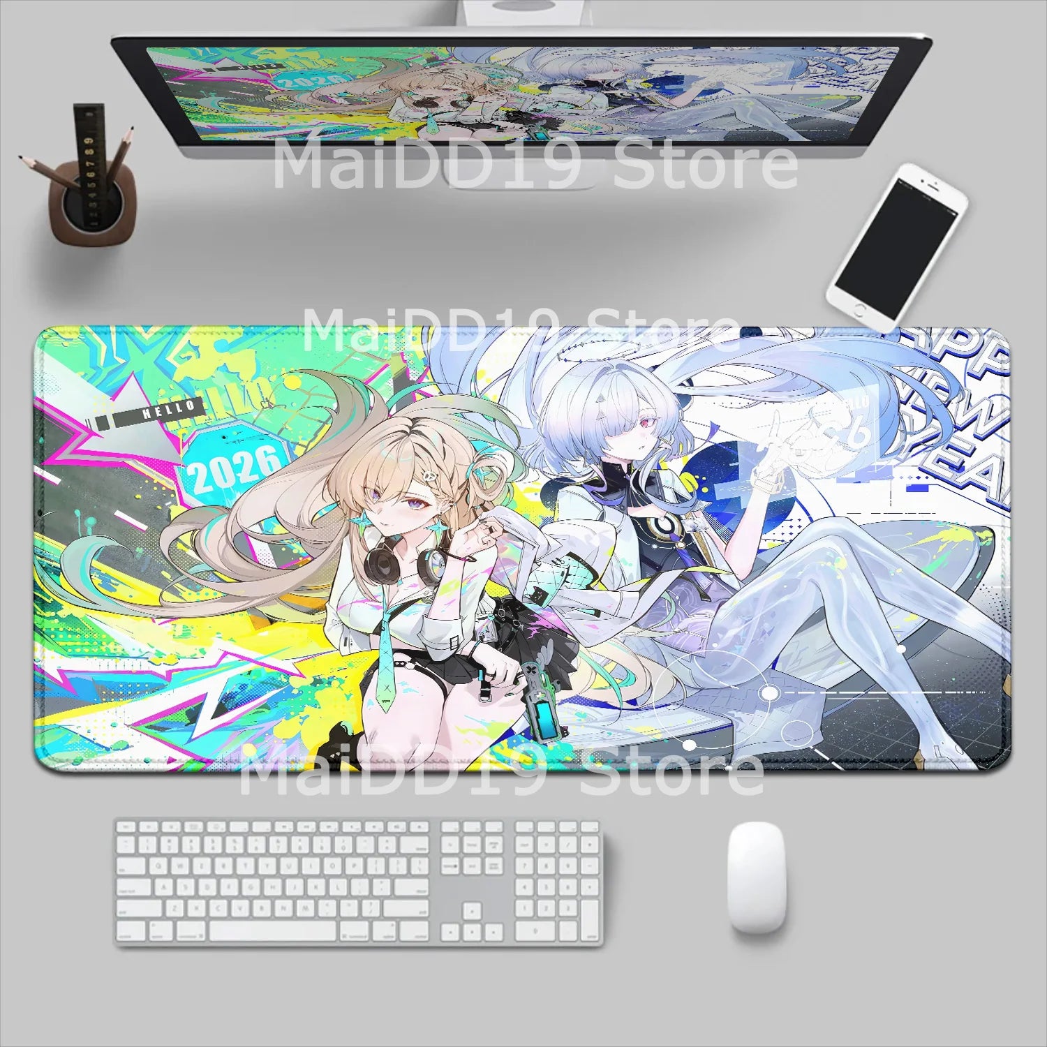 Mouse Pad Laptop Gaming Accessories Keyboard Pad Wuthering Waves Aemeath Chisa Mousepad PC Anime Girl Jinhsi Cute Desk Mouse Mat