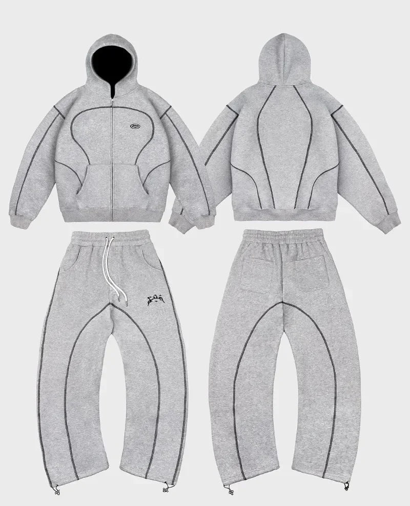 Street Retro Casual Sportswear with Trendy Silhouettes