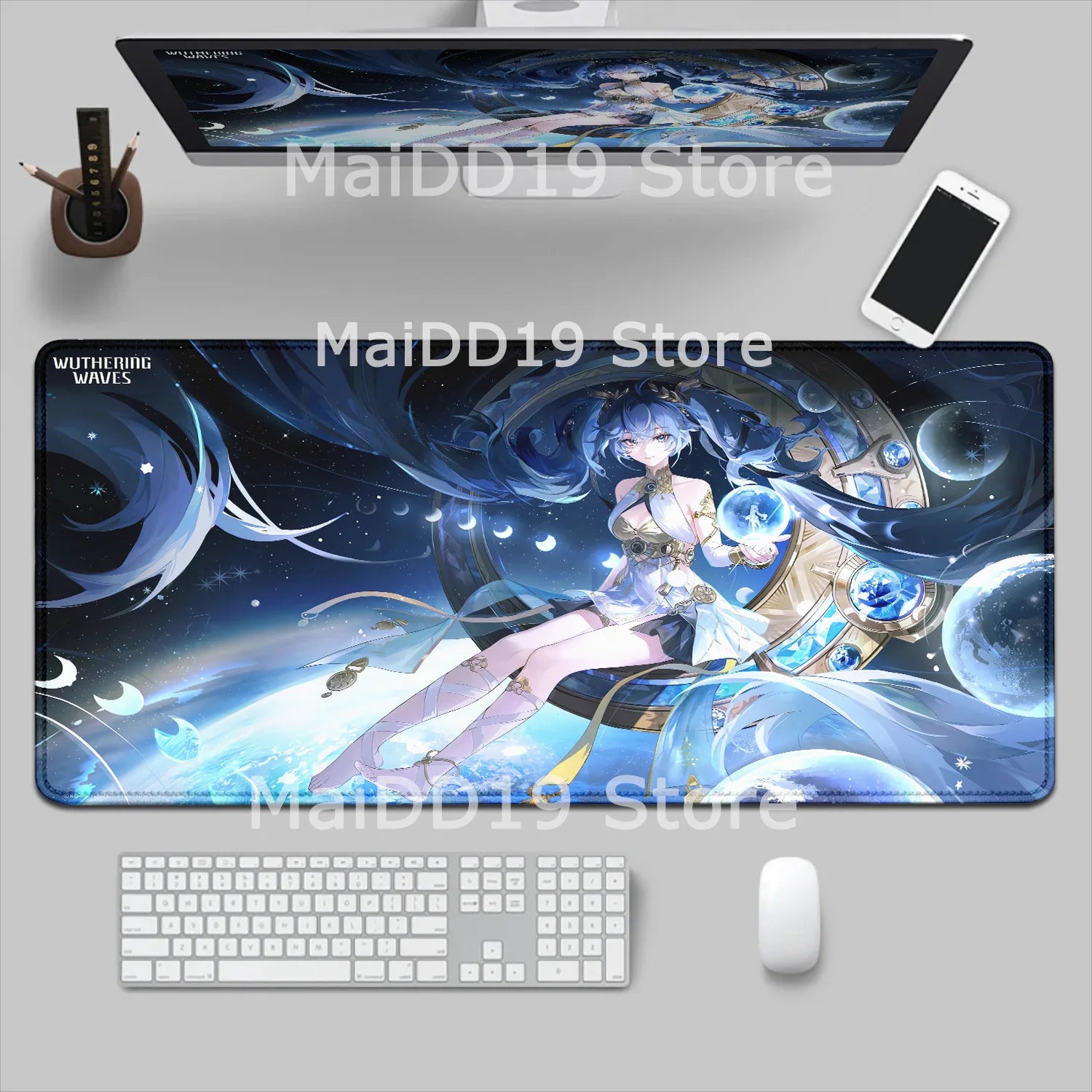 Mouse Pad Laptop Gaming Accessories Keyboard Pad Wuthering Waves Aemeath Chisa Mousepad PC Anime Girl Jinhsi Cute Desk Mouse Mat