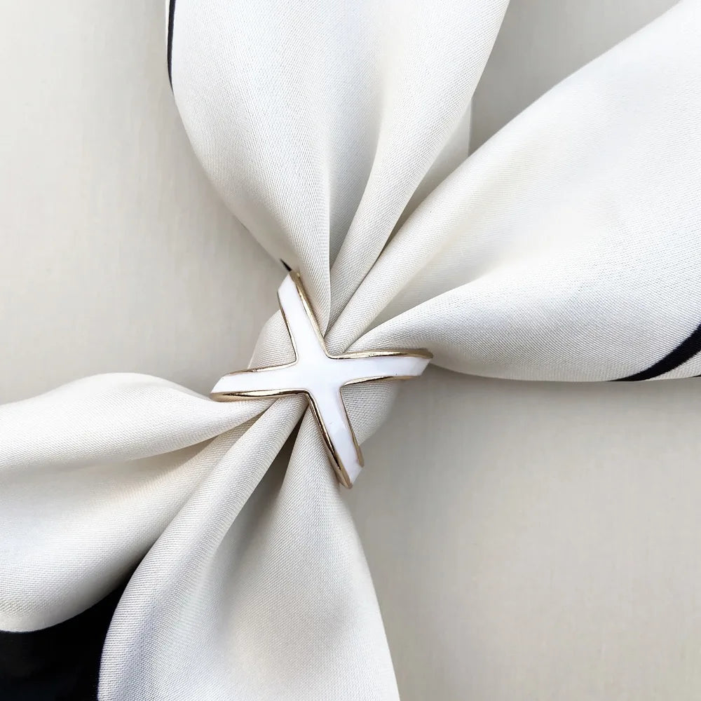 Fashion Crystal Metal Scarves Buckle Ring Women Pearl Flower Buckle For Silk Shawl Female Wedding Jewelry Party Gift