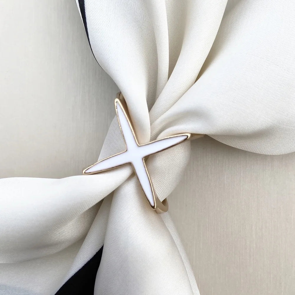 Fashion Crystal Metal Scarves Buckle Ring Women Pearl Flower Buckle For Silk Shawl Female Wedding Jewelry Party Gift