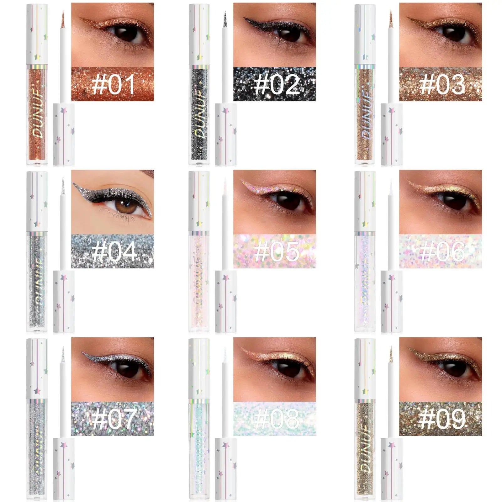 1PC Glittering Liquid Eyeliner and Eyeshadow, Smooth, Shimmering, Brightening, Waterproof,Suitable for Festivals/carnivals/party