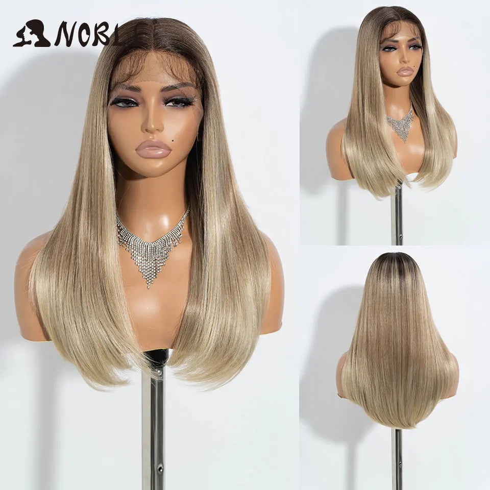 Noble Synthetic Lace Front Wig Straight Baby Hair Black Bob Wigs