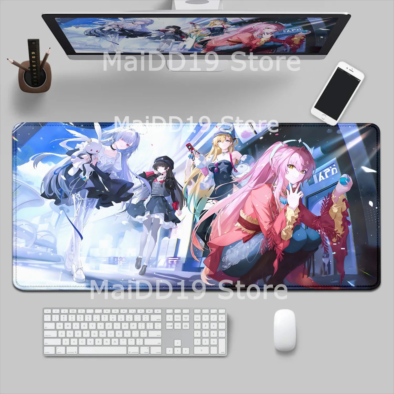 Mouse Pad Laptop Gaming Accessories Keyboard Pad Wuthering Waves Aemeath Chisa Mousepad PC Anime Girl Jinhsi Cute Desk Mouse Mat