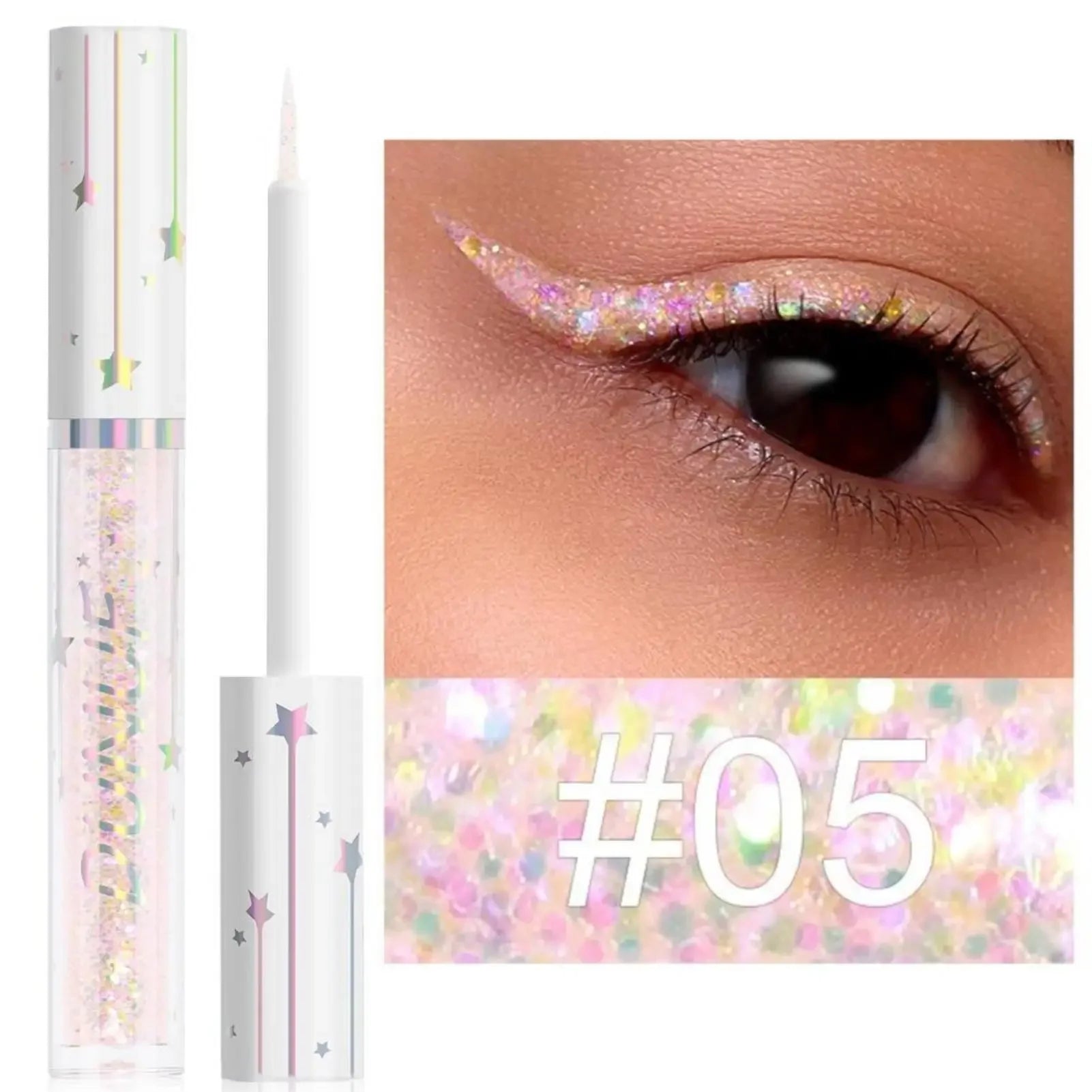 1PC Glittering Liquid Eyeliner and Eyeshadow, Smooth, Shimmering, Brightening, Waterproof,Suitable for Festivals/carnivals/party