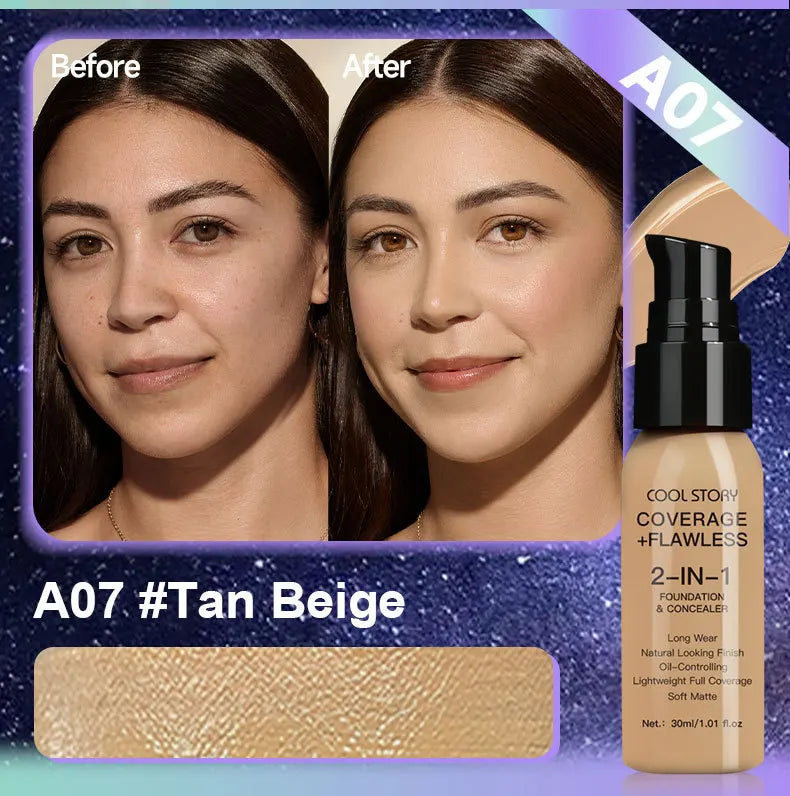 10 Shade Full Coverage Concealer Liquid Foundation makeup high coverage Base makeup  Foundation cream Natural Matte