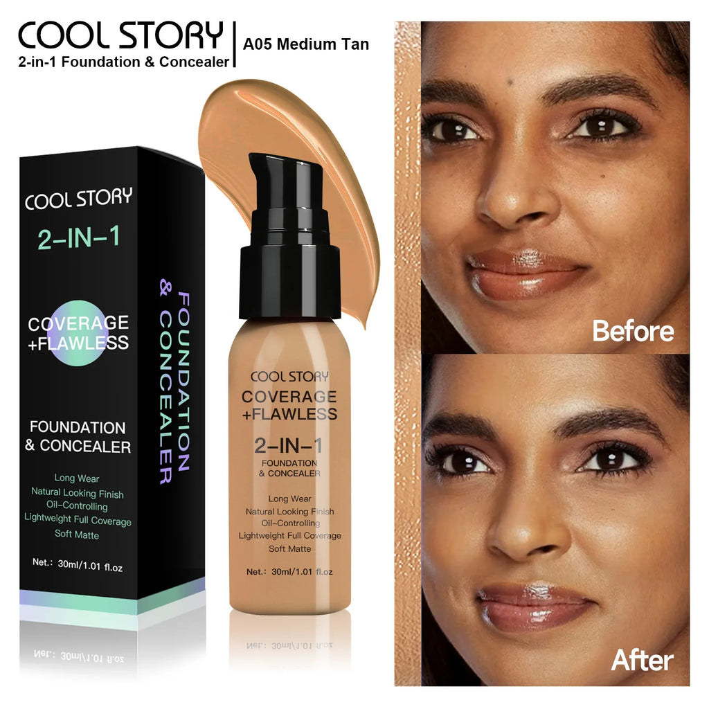 10 Shade Full Coverage Concealer Liquid Foundation makeup high coverage Base makeup  Foundation cream Natural Matte