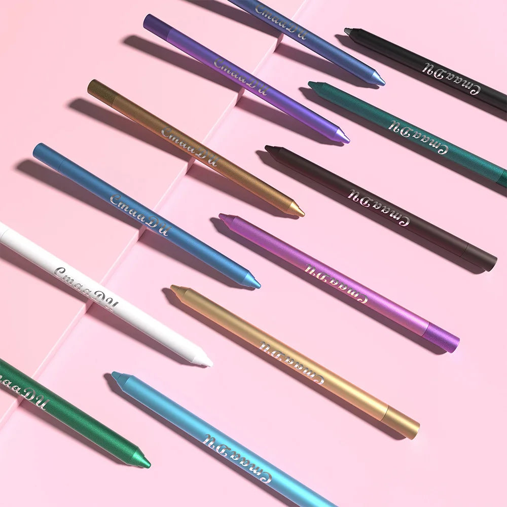 12 Colors Set Eyeshadow Eyeliner 2 In 1 Used Pen Matte Glitter Eye Shadow Stick Shine Waterproof Long Lasting Makeup Eyes