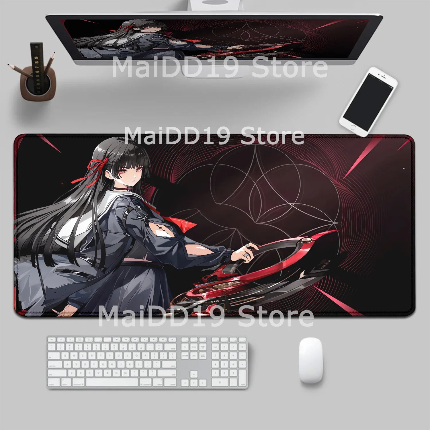 Mouse Pad Laptop Gaming Accessories Keyboard Pad Wuthering Waves Aemeath Chisa Mousepad PC Anime Girl Jinhsi Cute Desk Mouse Mat