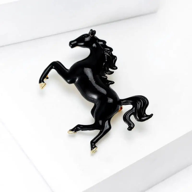Fashion Enamel Animal Horse Brooches Pins For Women Clothing Coat Jewelry Accessories Gifts
