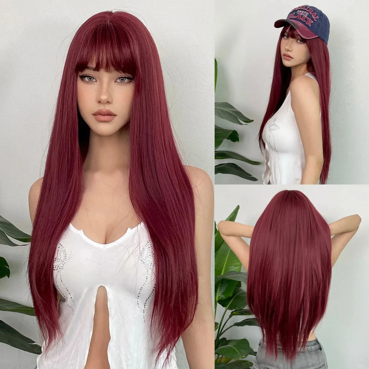 Orange bob hairstyle synthetic wig