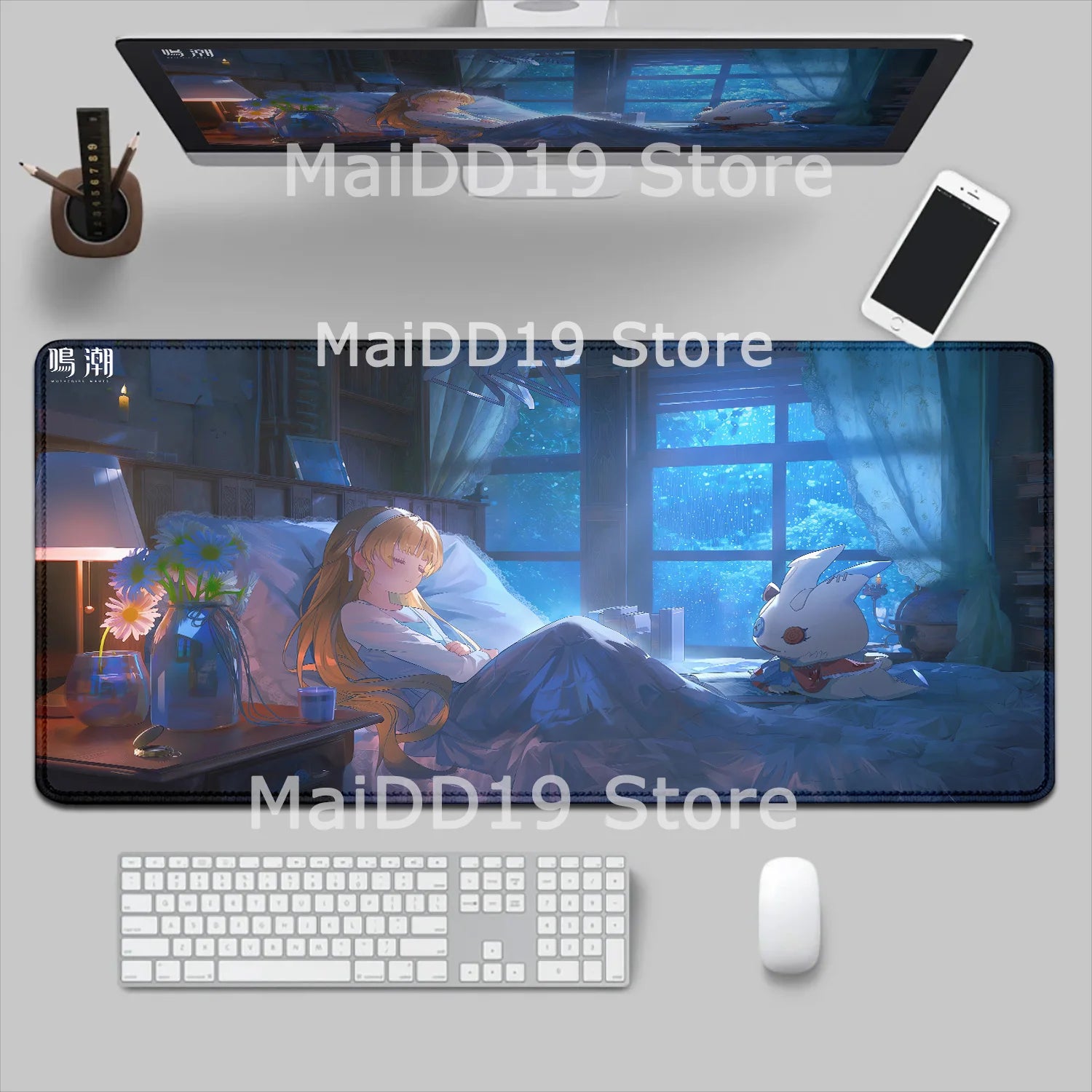 Mouse Pad Laptop Gaming Accessories Keyboard Pad Wuthering Waves Aemeath Chisa Mousepad PC Anime Girl Jinhsi Cute Desk Mouse Mat