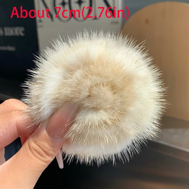 Women's Scarf Decorative Real Mink Fur Brooch Clothes Accessories High-end Flower Brooch Sweater Pin