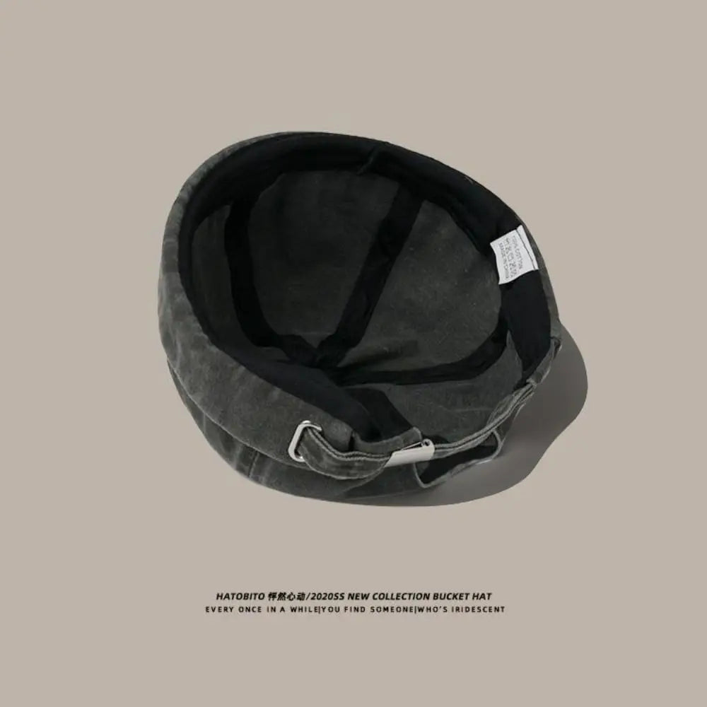 Washed Denim Brimless Cap Retro Vintage