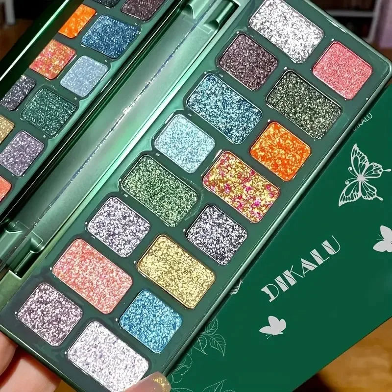 16 Color Eyeshadow Palette Series- Matte Shimmer Nude & Glitter Tones, Professional Long Lasting Eye Makeup for Party Daily Use