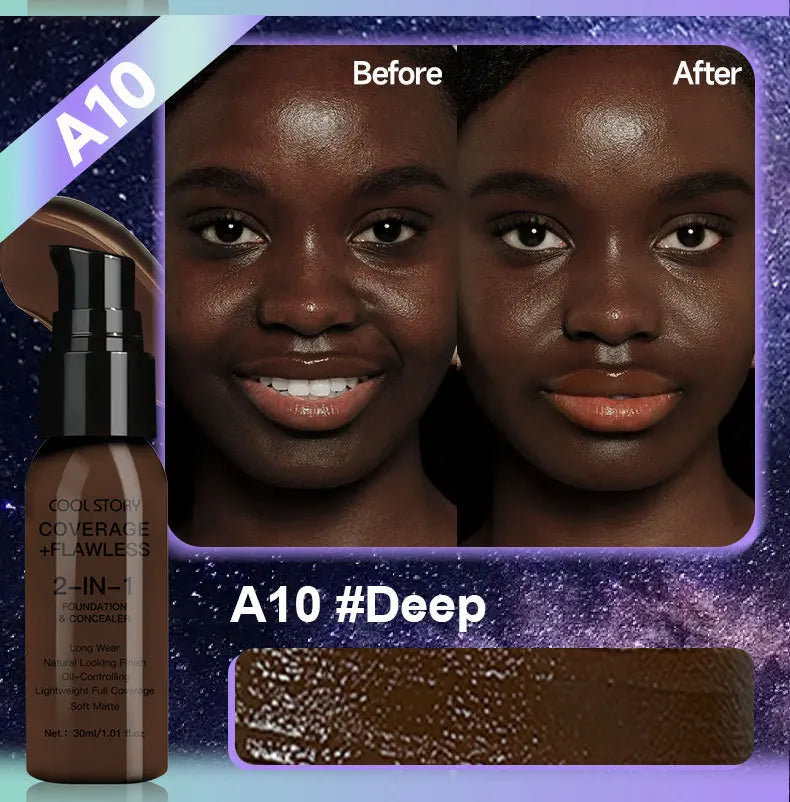 10 Shade Full Coverage Concealer Liquid Foundation makeup high coverage Base makeup  Foundation cream Natural Matte