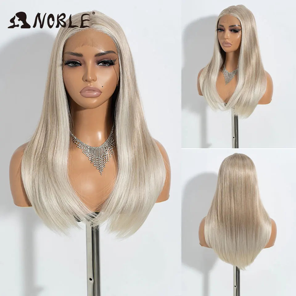 Noble Synthetic Lace Front Wig Straight Baby Hair Black Bob Wigs