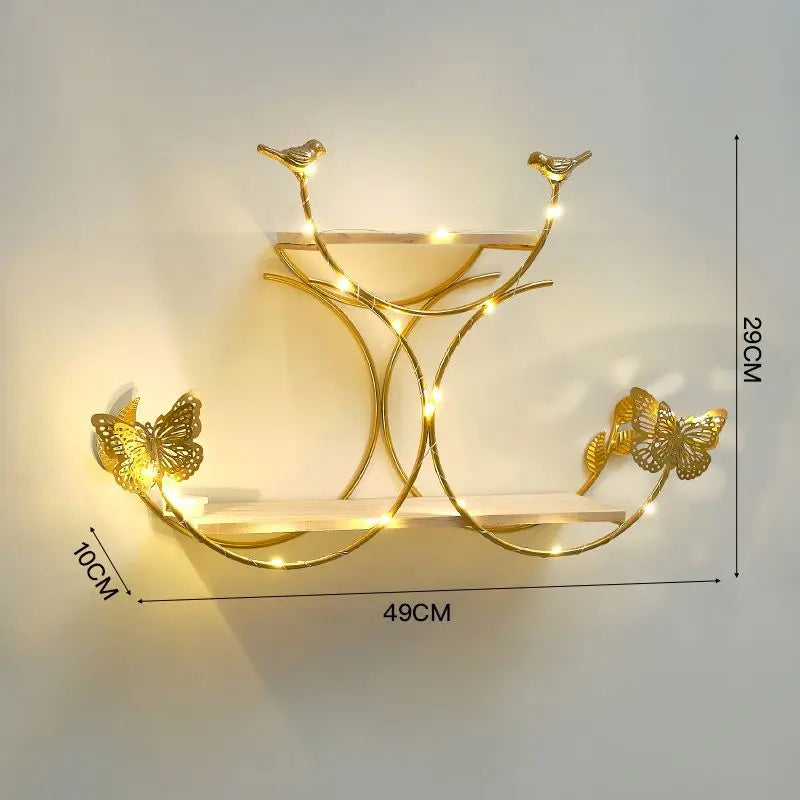 Luminous Wall Shelf Organizers Storage Living Room Bedroom Shelves Wall Decoration Hanging Display Stand Racks Home Decor